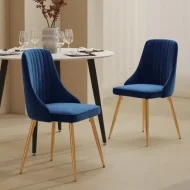 Viva Forever Set of 2 Blue Velvet Dining Chairs